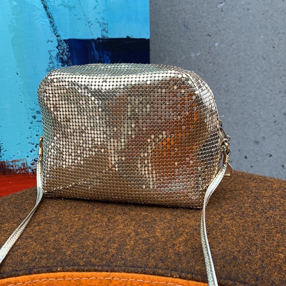 Whiting & Davis Vintage Gold Metal Crossbody Bag RARE - Picture 6 of 12
